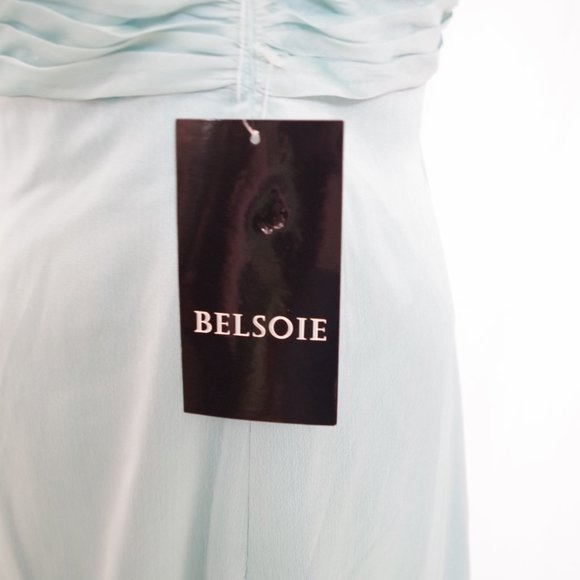 Belsoie "Seaglass" One Shoulder Chiffon Bridesmaid/Formal Gown NEW- Sz. 10 - Picture 6 of 10